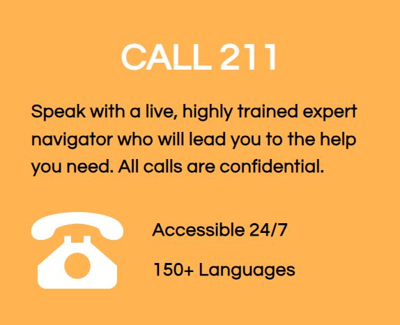 Call 211 for resources